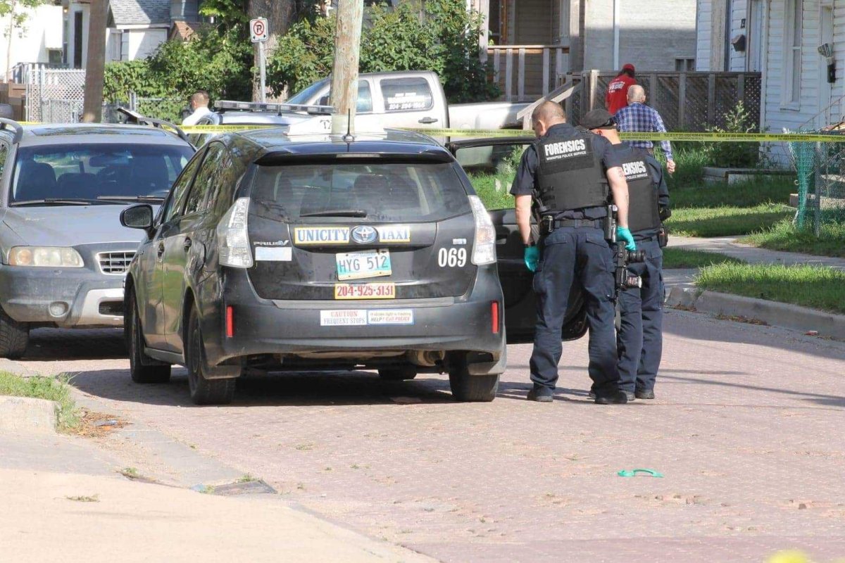 Police at the scene on Magnus Avenue Tuesday.