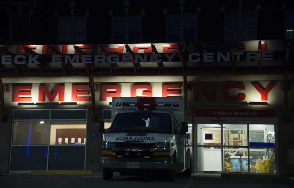 The emergency department entrance to St. Paul's Hospital is shown in downtown Vancouver, B.C. Thursday, March 19, 2020. THE CANADIAN PRESS/Jonathan Hayward.