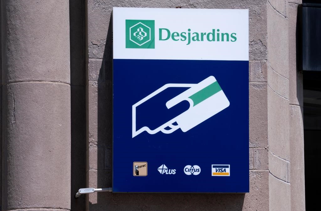 A Caisse populaire Desjardins sign is seen in Montreal on Tuesday, June 18, 2019.