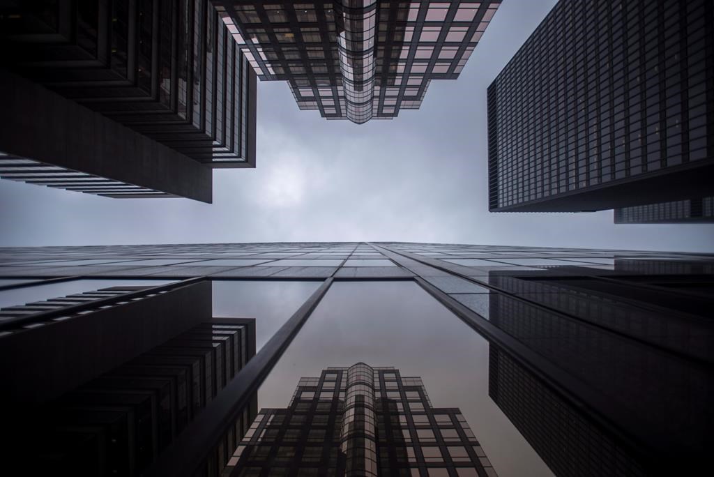 Bank buildings are photographed in Toronto's financial district on June 27, 2018.
