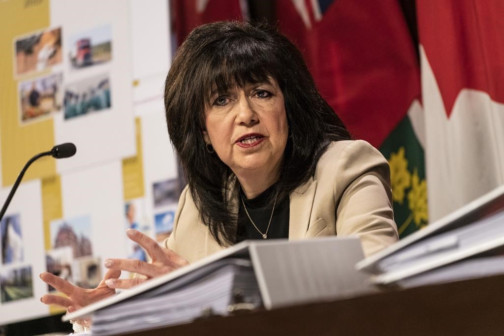 Ontario Auditor General Bonnie Lysyk speaks during a press conference at Queens Park after the release of her 2019 annual report.