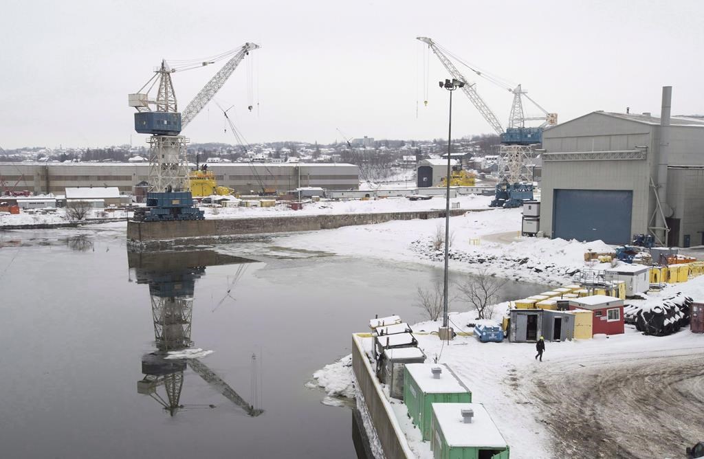An overall view of the Davie shipyard is shown in Levis, Que., on Friday, Dec. 14, 2018.