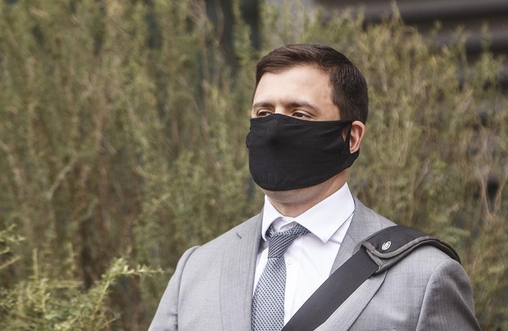 Matthew McKnight walks out of court during a break in Edmonton on Wednesday, July 8, 2020. McKnight, a former Edmonton nightclub employee convicted of sexually assaulting five women, is expected to be sentenced today. THE CANADIAN PRESS/Jason Franson.