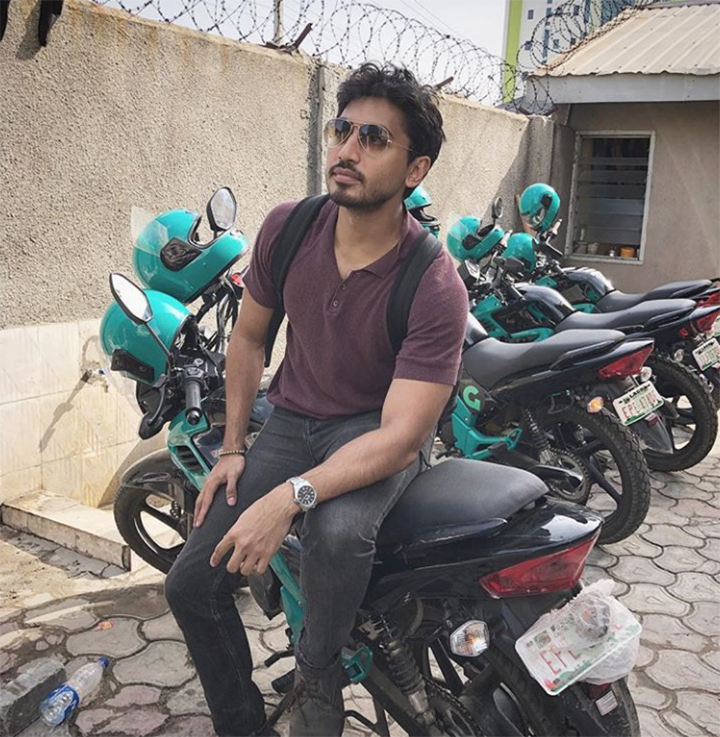 Gokada founder Fahim Saleh is shown in Lagos, Nigeria, in this image posted to his Instagram account on April 12, 2018.