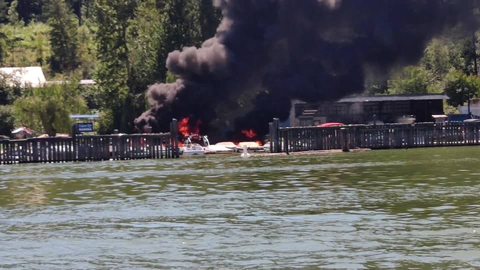 Salmon Arm police and the fire department say early indicators from Monday’s blaze indicate that a boat being refuelled sparked the incident, with police noting there was no criminal intent.