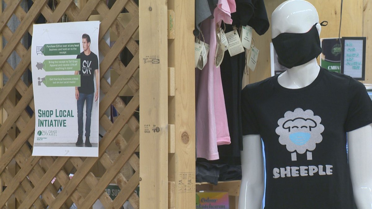 Regina clothing store Tall Grass Apparel is now selling T-shirts that promote wearing face masks during the coronavirus pandemic. 