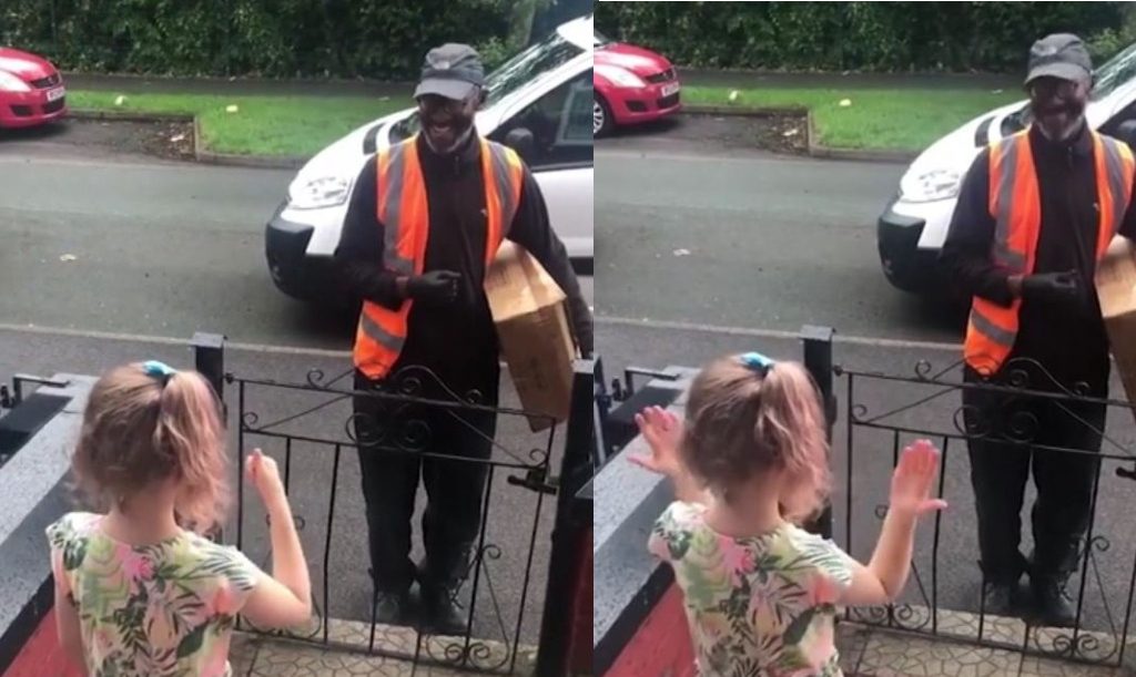 Amy Roberts daughter learned sign language so she could greet their deaf delivery man, Tim Joseph.