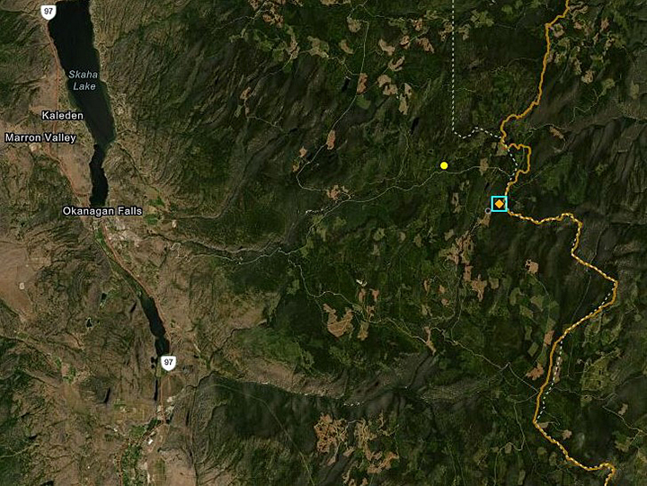 The Solco Creek fire was listed at 1.5 hectares in size as of Friday, and is approximately 22 kilometres east of Okanagan Falls.