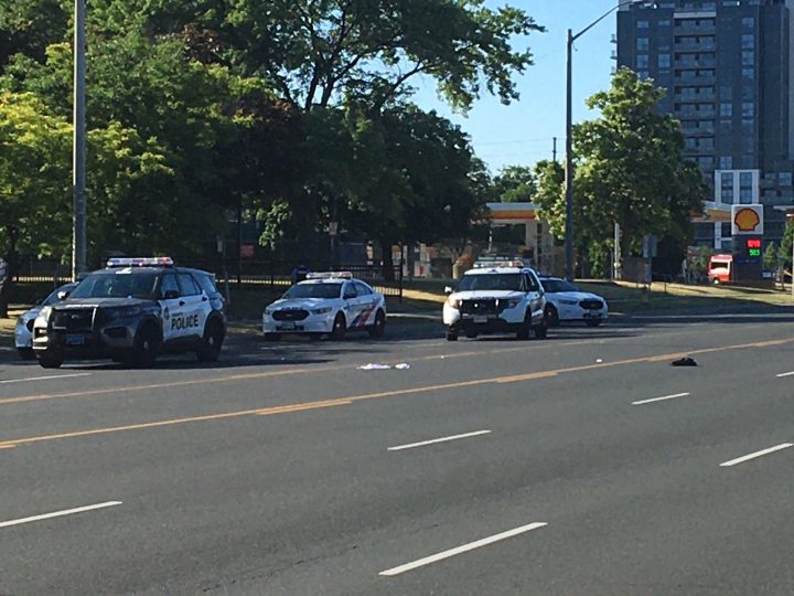 The scene of a reported stabbing in Scarborough on Saturday.