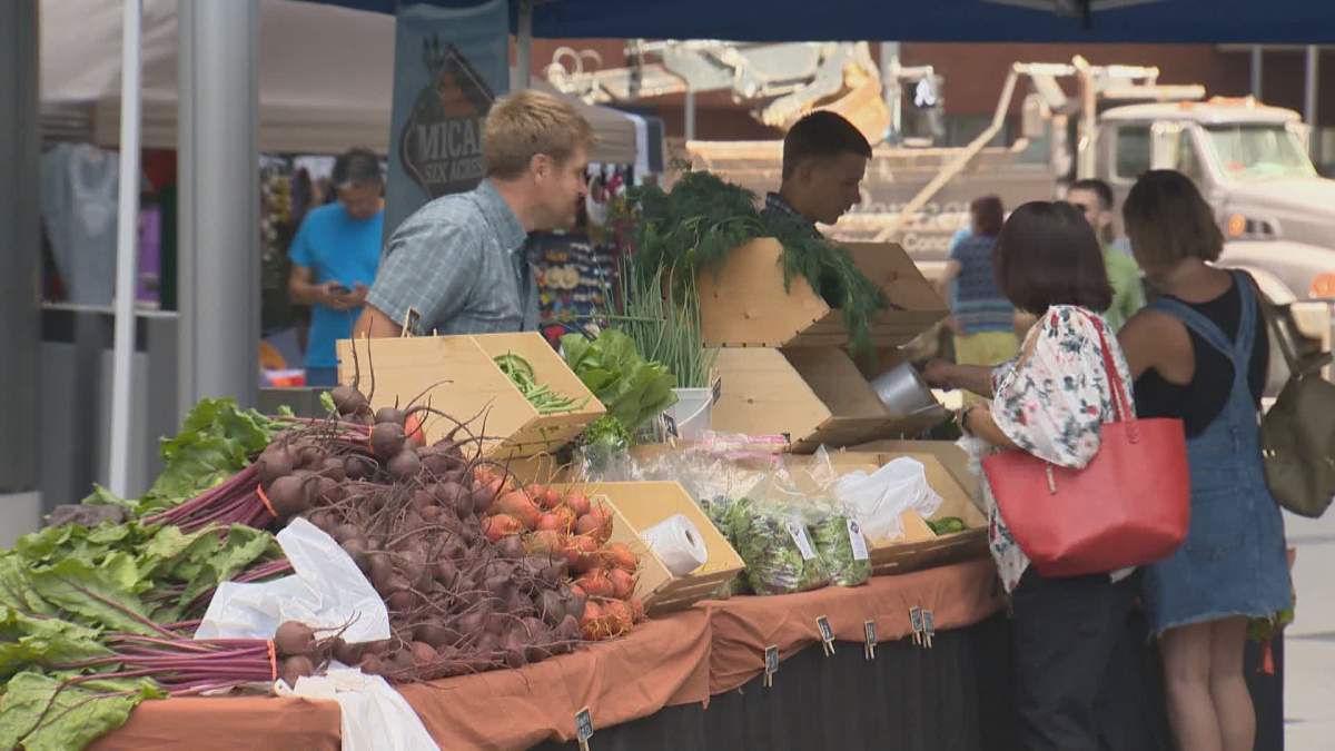 After a five-month hiatus due to the COVID-19 pandemic, the farmers’ market in downtown Winnipeg returned Thursday.