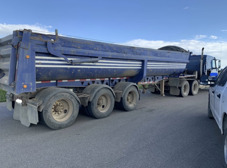 Alberta sheriffs stopped trucks crossing Vinca bridge, on Highway 38, after complaints of trucks carrying heavy loads. 