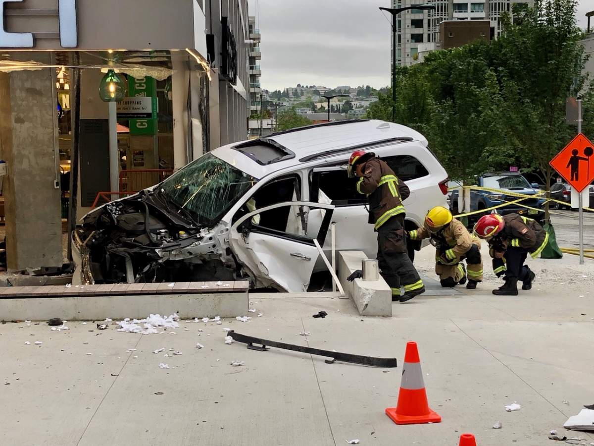 The van crashed into a supermarket in downtown Vancouver early Canada Day morning. Photo: Sergio Magro / Global News