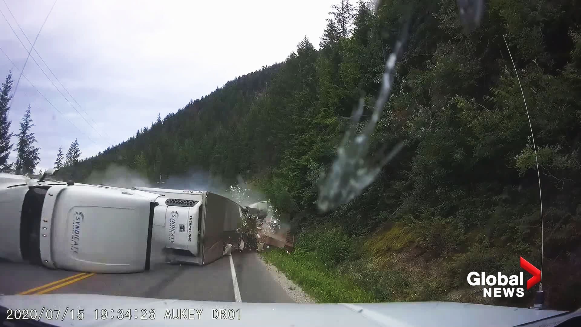 Shocking Semi Crash Near Sicamous, B.C., Caught On Dashcam Video ...