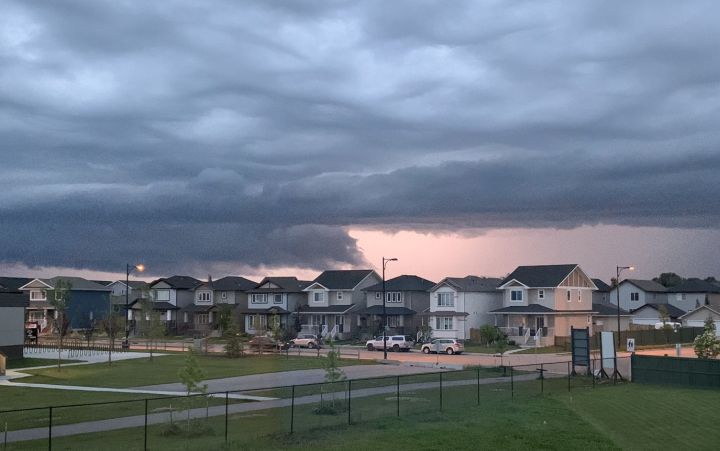 A view of a stormy sky over west Edmonton on Thursday night.