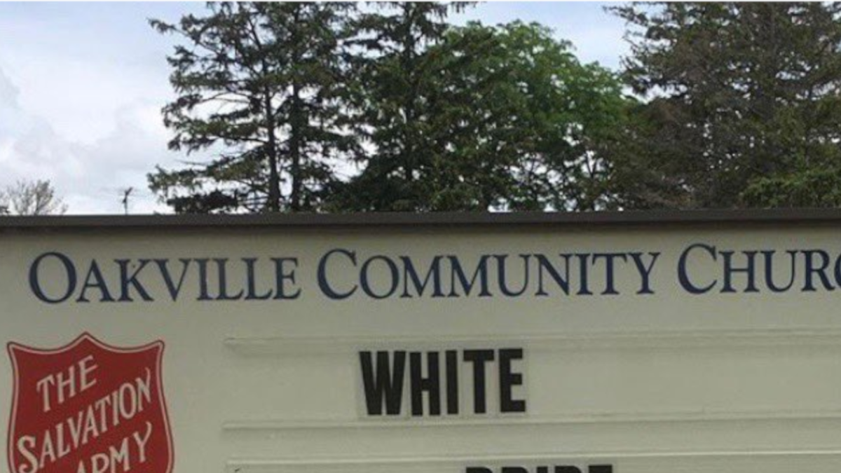Halton police say they are looking for tips from the public after a church sign was altered to display an offensive message on Sunday July, 12, 2020.