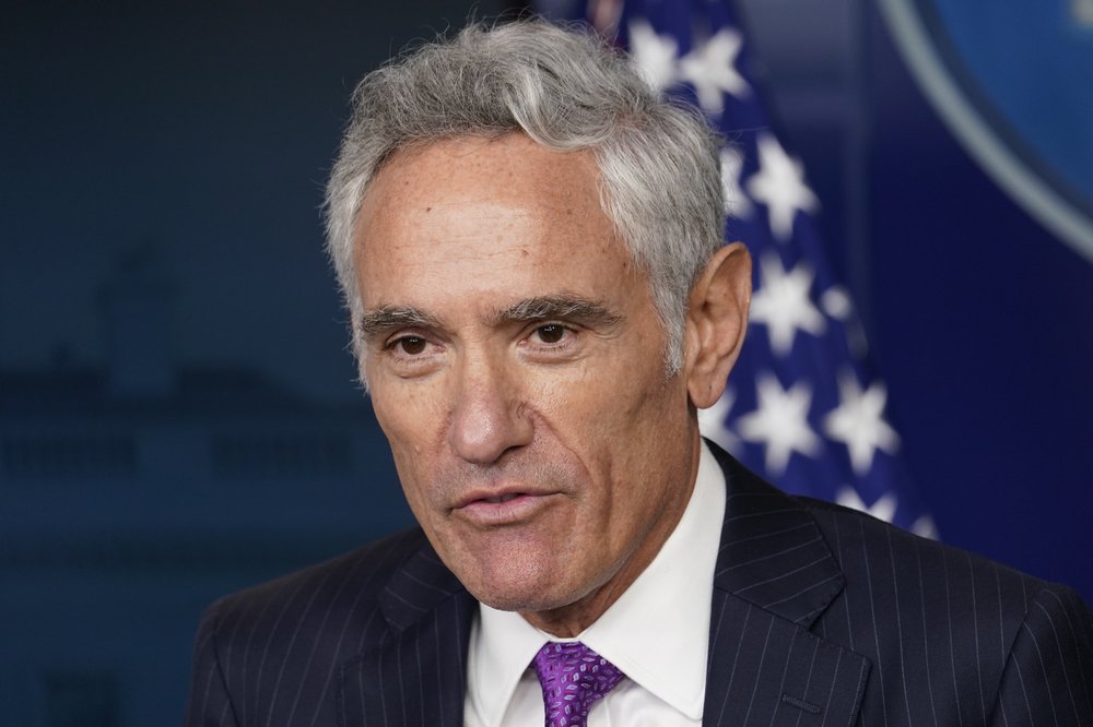 FILE - In this Aug. 12, 2020, file photo Scott Atlas, senior fellow at the Hoover Institution, speaks at a news conference in the James Brady Press Briefing Room at the White House in Washington. Trump has announced that Dr. Scott Atlas, a frequent guest on Fox News channel, has joined the White House as a pandemic adviser.