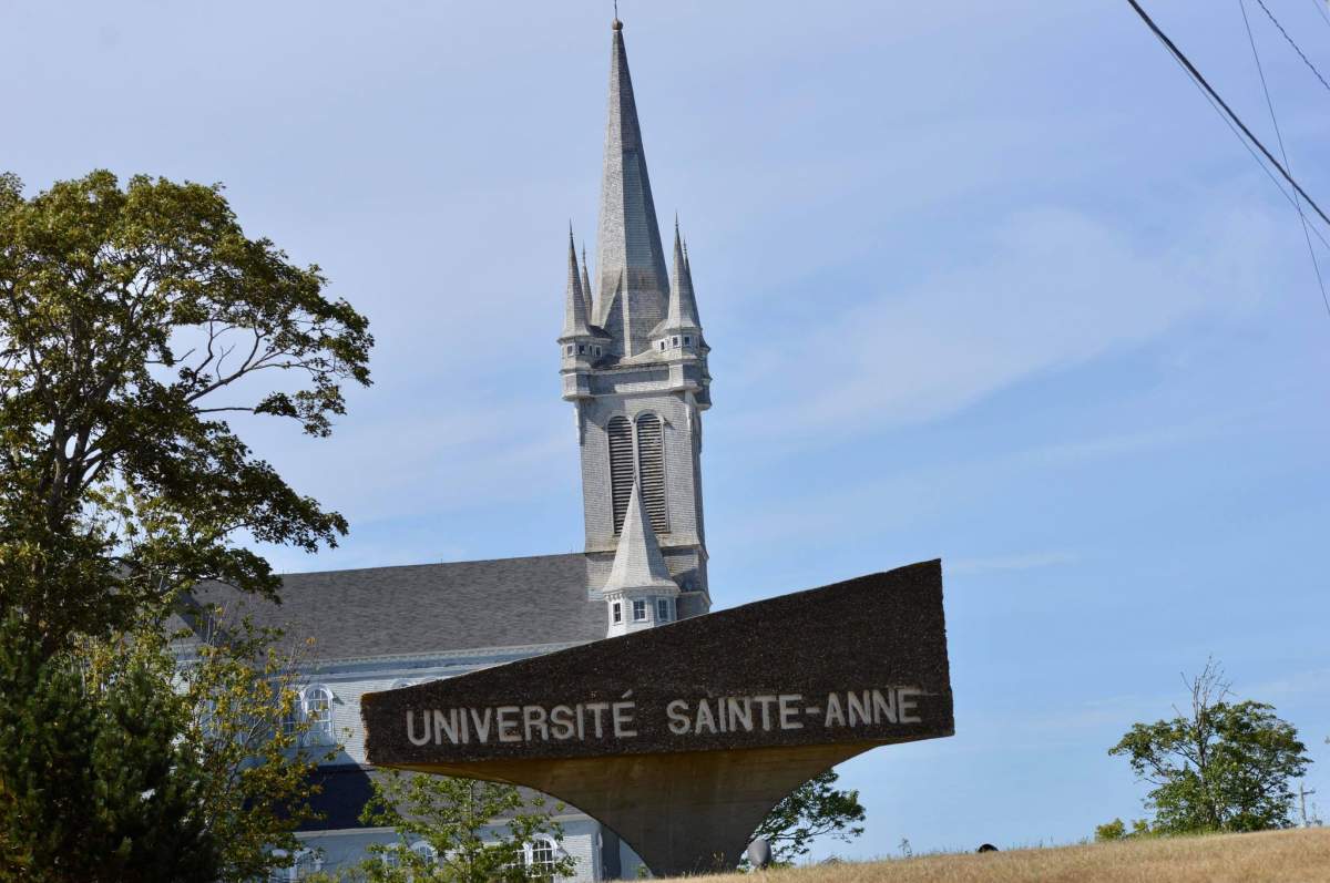 File - The sign for Université Sainte-Anne in Church Point, N.S. 