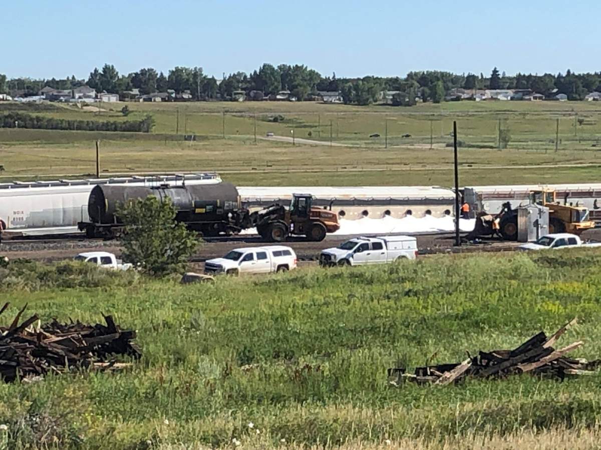Train collision in the CP rail yard in Moose Jaw.