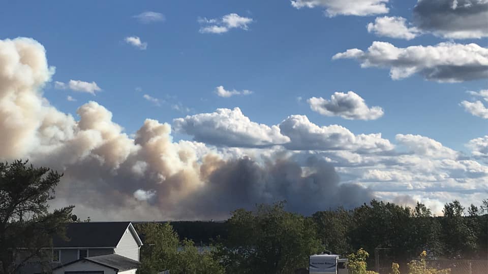 Smoke from the fire near Red Lake.