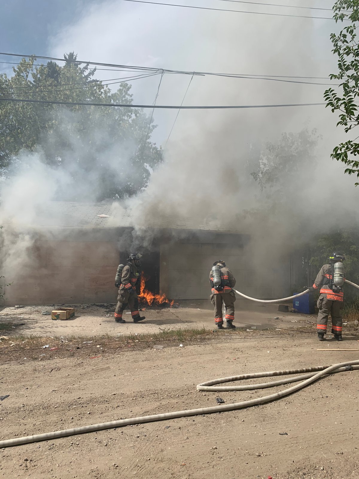 Firefighters responded to the 100 block of Avenue Q South just after 1:00 p.m. for a report of a garage fire.