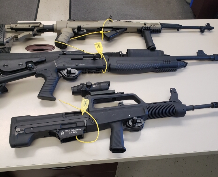 Northumberland OPP seized firearms following reports of gunfire north of Port Hope on Saturday.