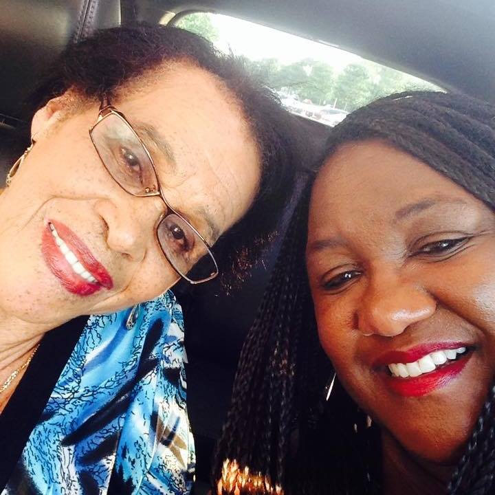 Sonia Barnes Huggins (on the right) and her mother