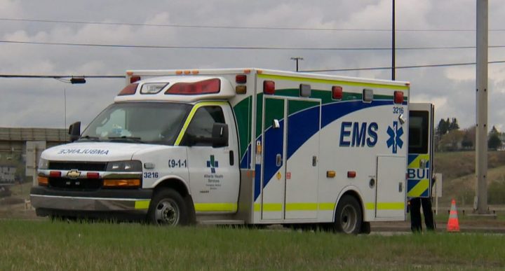 A file photo of an EMS vehicle in Calgary. Two people were taken to hospital after a serious crash in northwest Calgary Wednesday afternoon.
