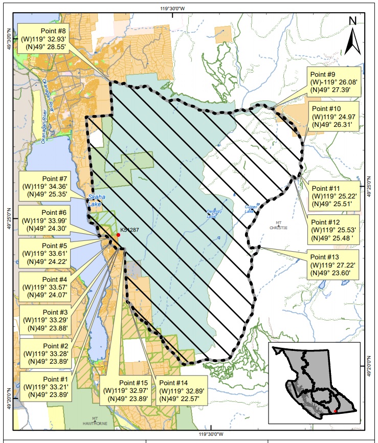 Restricted area near the Christie Mountain Wildfire.