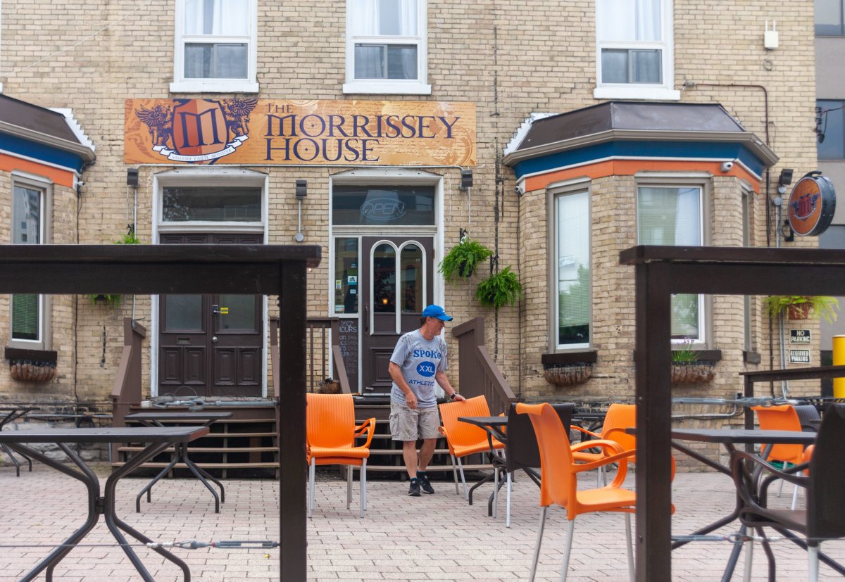 Workers at The Morrissey House in London, Ont., in June 2020. 