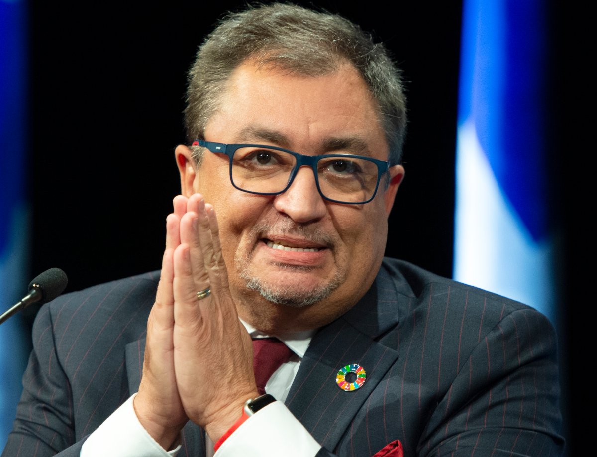 Quebec Health Director Horacio Arruda  speaks to the media at the daily COVID-19 briefing Monday, August 3, 2020 in Montreal. 