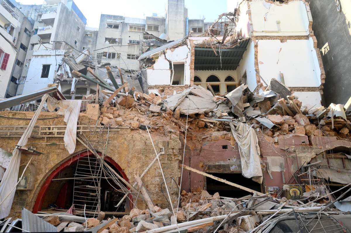 A damaged building in the aftermath of a massive explosion in Beirut, Lebanon, Aug. 5, 2020. EPA/WAEL HAMZEH/via CP