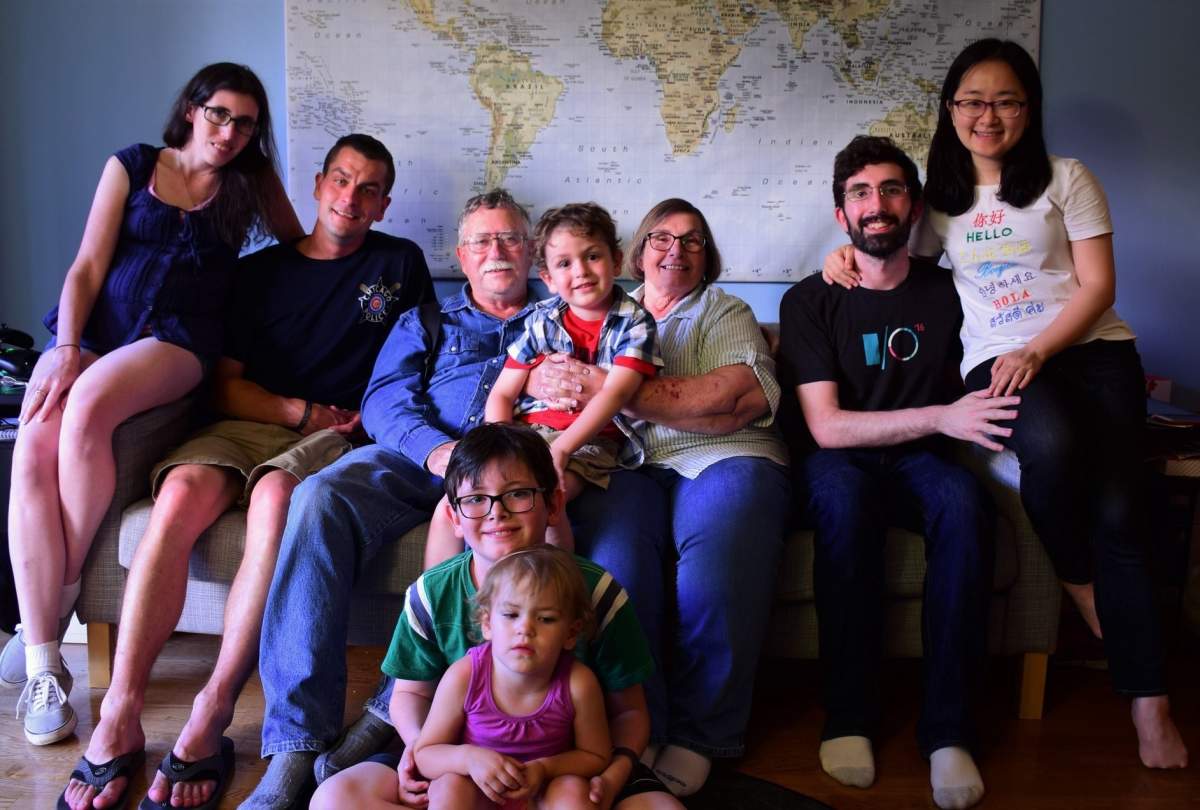 John and Donna McCall are pictured in this family handout photo from last fall with their family. The McCall children, Ian (second from right) and Meghan (far left), are American and were not permitted to come to Canada to see their mother before she died. 