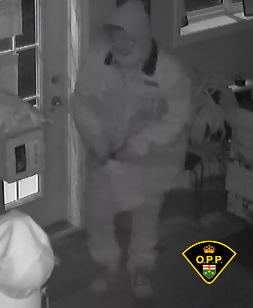 OPP released an image of a person of interest in the arson investigation on Monday. 