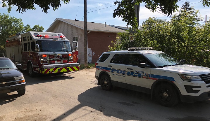 A male pedestrian is dead after being hit by a vheicle in an alley behind Elizabeth Crescent in Regina on Wednesday. 