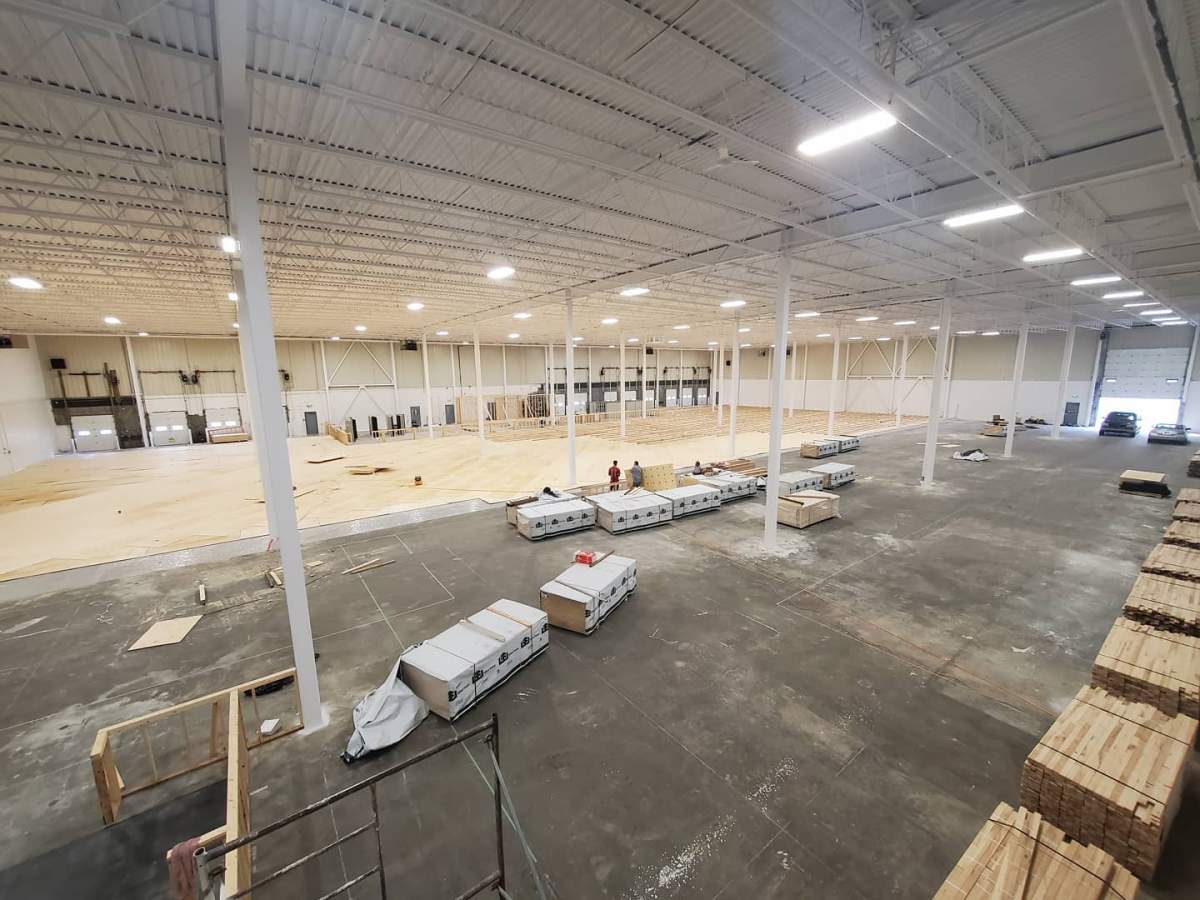The The Edmonton Volleyball Pickleball Center under construction at 9455 45th Ave NW in south Edmonton.