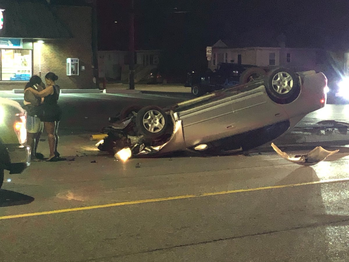 Pregnant woman escapes injury after spectacular rollover crash in
