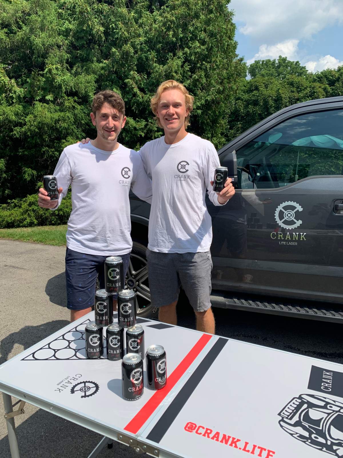 Michael Woolfson left and Jack Jelinek right, co-owners of Crank Lite Lager.