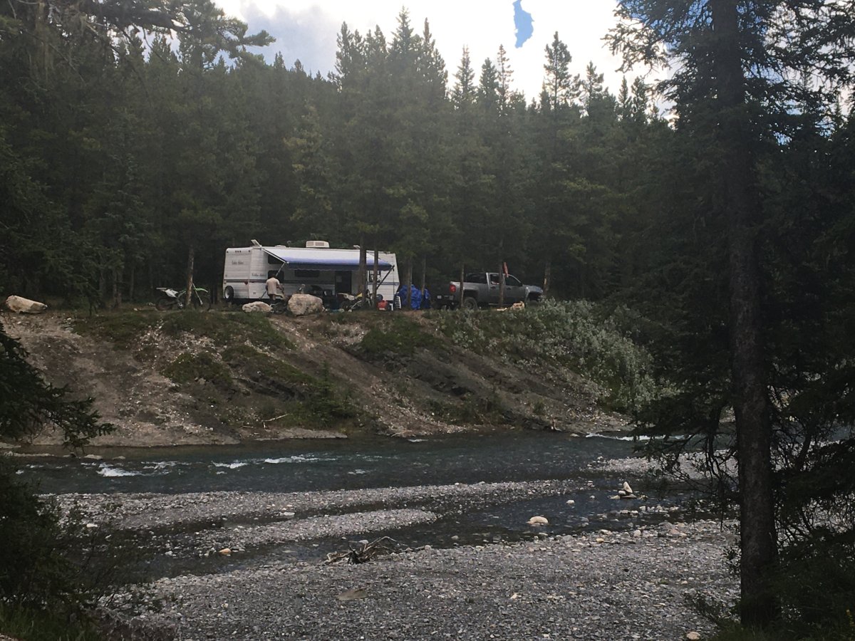 Random camping on Waiparous Valley Road northwest of Calgary on Monday, Aug. 3, 2020.