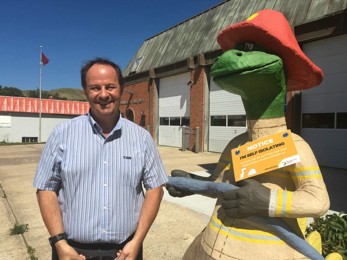 Town of Drumheller chief administrative officer Darryl Drohomerski pictured on Tuesday, Aug. 4, 2020. Administration is proposing a Dino Bucks incentive program to encourage people to wear masks inside businesses.
