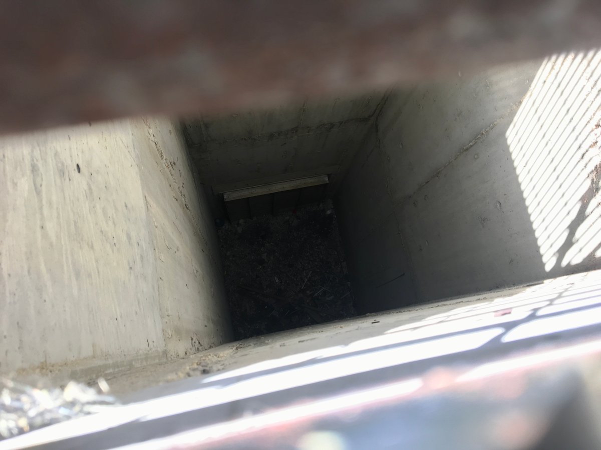 A child fell down this air vent in Winnipeg Monday.