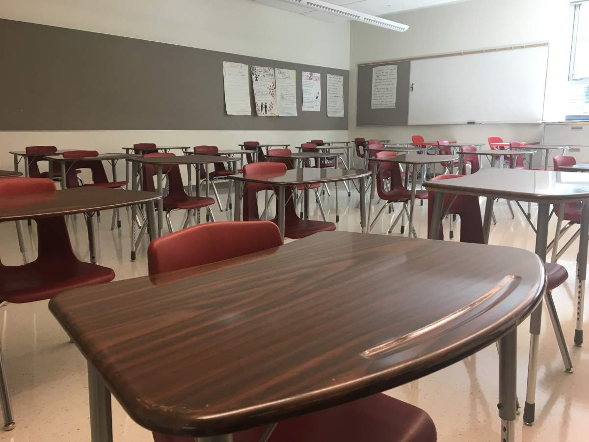 Standard classroom at Lillian Osborne High School in Edmonton, Alta.