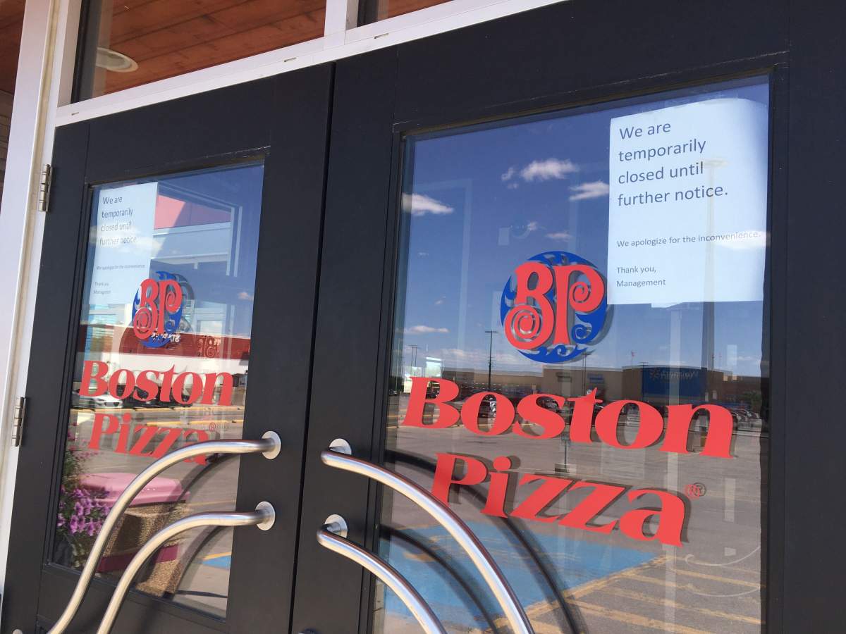 After a staff member at Boston Pizza in Stienbach tested positive for COVID-19, the restaurant closed on Terry Fox Day. / MALIKA KARIM