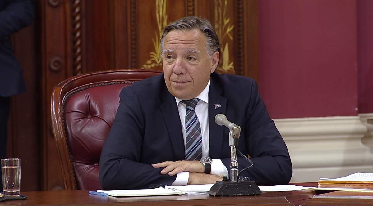 Quebec's premier answered questions from opposition leaders about his government's handling of the COVID-19 crisis. Wednesday, Aug. 19, 2020.
