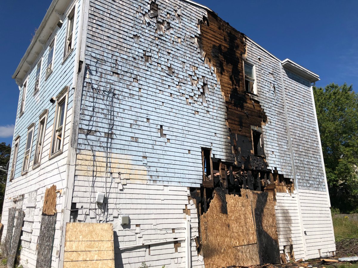 This building at 123 Main Street North in Saint John, N.B., was damaged by fire on August 28th, 2020. Fire investigators deemed the fire suspicious, as the building is abandoned.