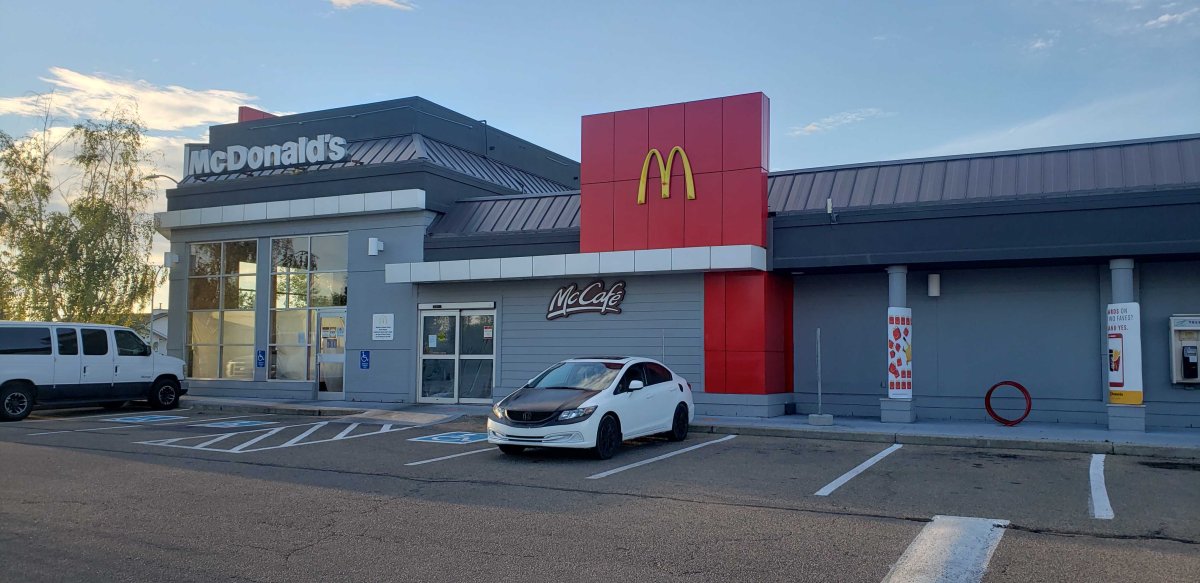 The Edmonton McDonald's on 38 Avenue and 34 Street has closed after an employee has reportedly tested positive for COVID-19, Aug. 21, 2020. 