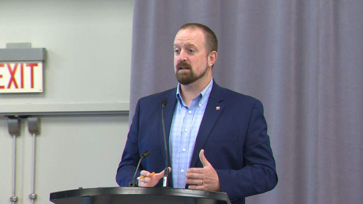 Nova Scotia Teachers Union President Paul Wozney speaks at press conference in Halifax on Thursday, Aug. 27, 2020. 
