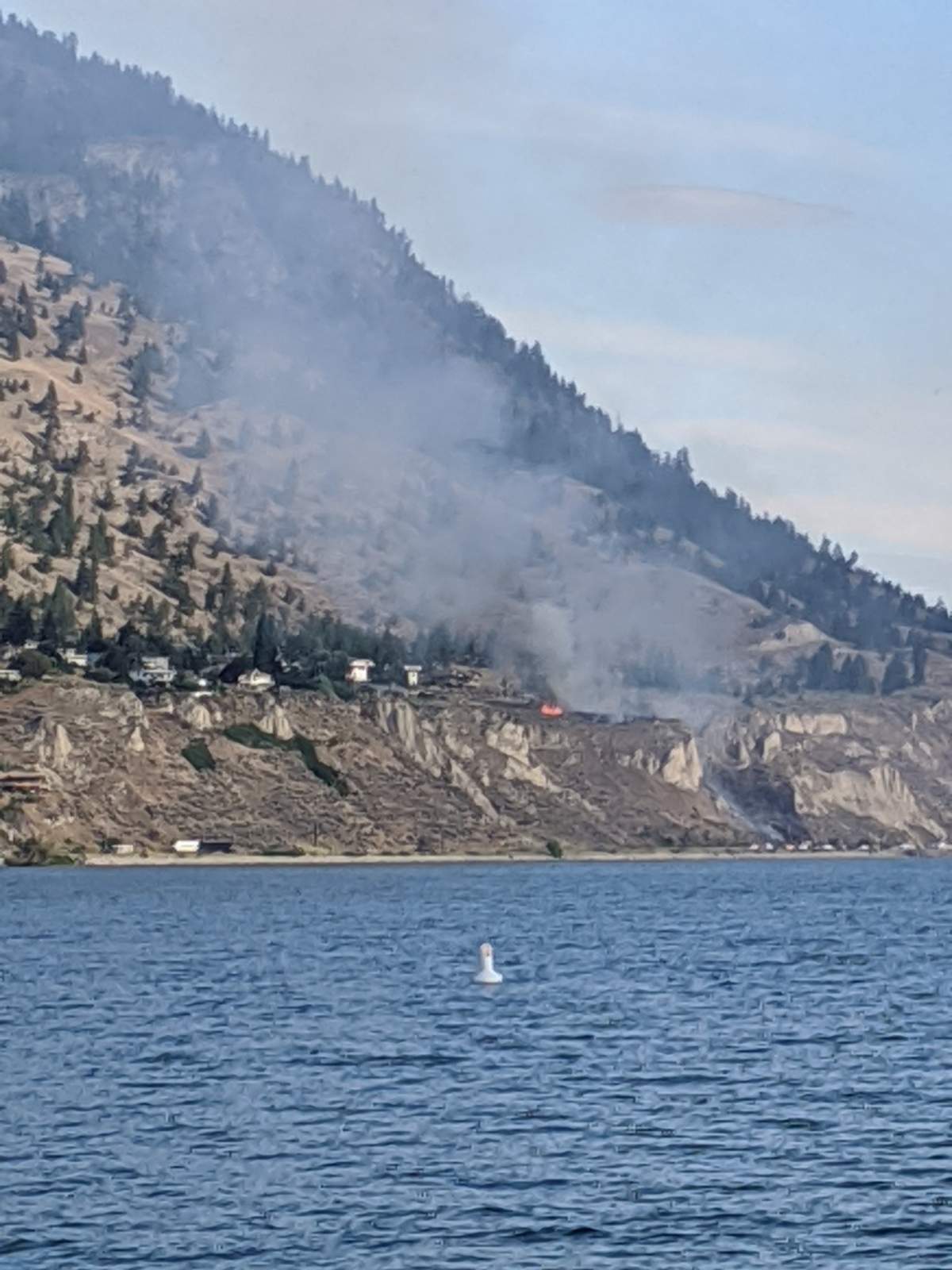 A view of wildfire that was sparked near Highway 97 in Penticton. Photo submitted.
