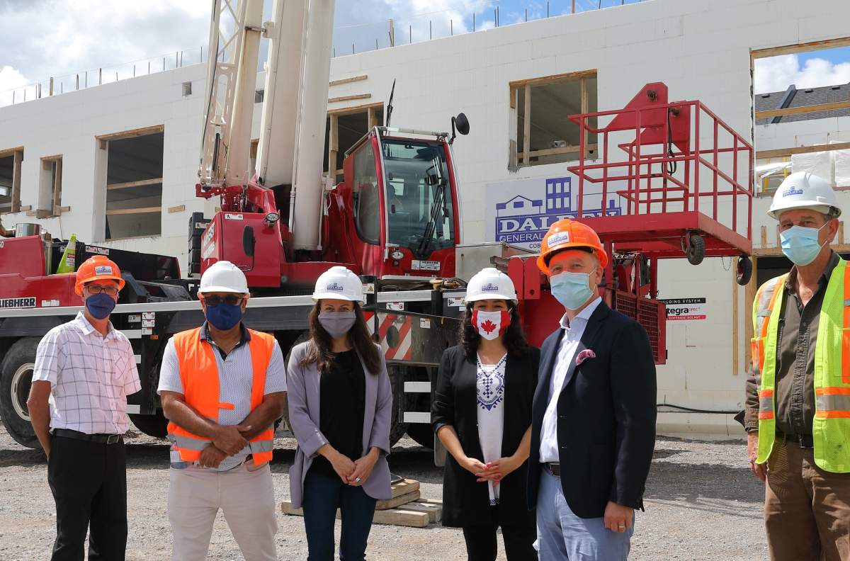 Maryam Monsef, Member of Parliament for Peterborough-Kawartha, on-site at 3789 Water Street in Peterborough where 25 residential units are being constructed with the help of $7.6 million from the Government of Canada.