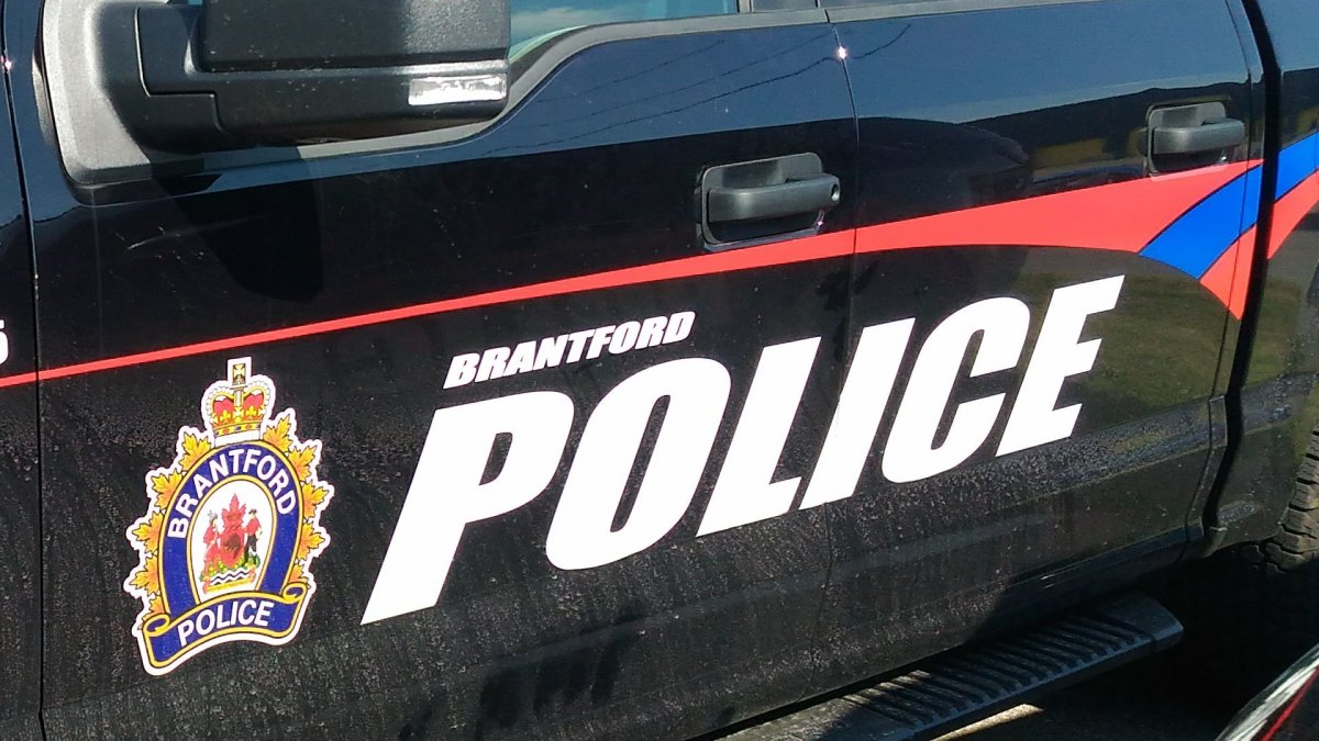 A photo of the side of a Brantford police cruiser.