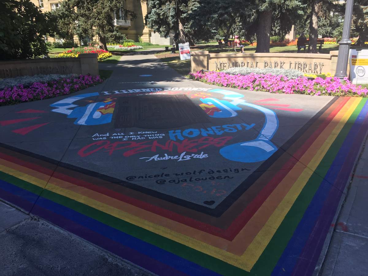 Four murals have been painted in Calgary’s Central Memorial Park to celebrate Pride 2020.
